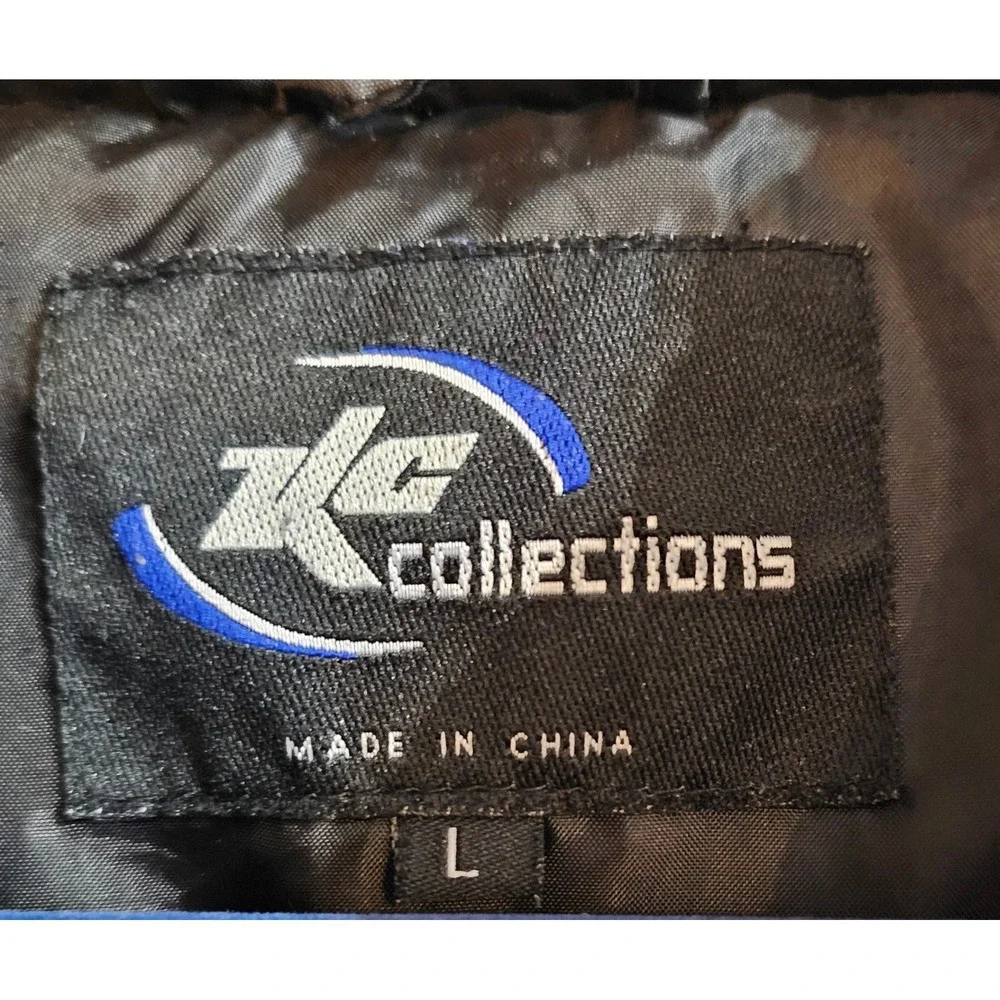 KC Collections Mens Black Puffer‎ Vest Full Zip Quilted Sleeveless Jacket Large